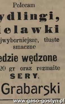 1229.Reklama z Oredownika Urzedowego Powiatu Gostynskiego (1925 r.)