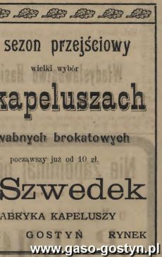 1230.Reklama z Oredownika Urzedowego Powiatu Gostynskiego (1925 r.)