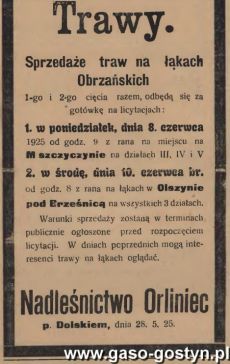 1233.Reklama z Oredownika Urzedowego Powiatu Gostynskiego (1925 r.)