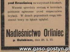 1233.Reklama z Oredownika Urzedowego Powiatu Gostynskiego (1925 r.)