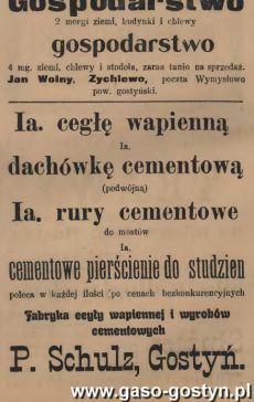 1234.Reklama z Oredownika Urzedowego Powiatu Gostynskiego (1925 r.)
