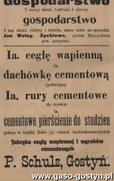 1234.Reklama z Oredownika Urzedowego Powiatu Gostynskiego (1925 r.)