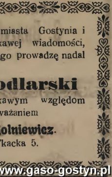 1236.Reklama z Oredownika Urzedowego Powiatu Gostynskiego (1925 r.)