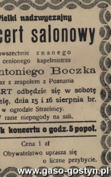 1238.Reklama z Oredownika Urzedowego Powiatu Gostynskiego (1925 r.)