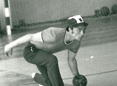 1240.Turniej Brygad Wielkopolskiej Huty Szkla w Gostyniu (eliminacje pomiedzy brygadami I i II, hala sportowa SP 2 w Gostyniu, 18 maja 1980 r.)-szefpwie brygad w konkurencji kreglarskiej