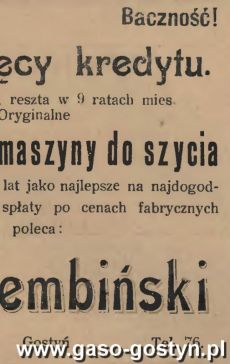 1241.Reklama z Oredownika Urzedowego Powiatu Gostynskiego (1925 r.)