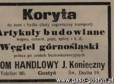 1242.Reklama z Oredownika Urzedowego Powiatu Gostynskiego (1925 r.)