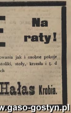 1244.Reklama z Oredownika Urzedowego Powiatu Gostynskiego (1925 r.)