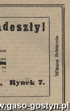 1245.Reklama z Oredownika Urzedowego Powiatu Gostynskiego (1925 r.)