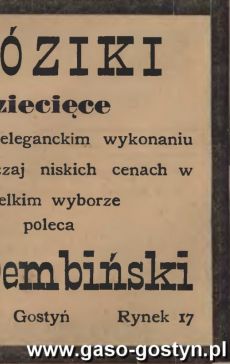 1247.Reklama z Oredownika Urzedowego Powiatu Gostynskiego (1925 r.)