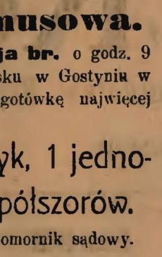 1252.Ogloszenie z Oredownika Urzedowego Powiatu Gostynskiego (1925 r.)