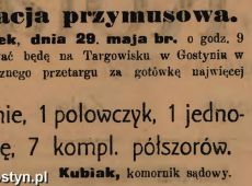 1252.Ogloszenie z Oredownika Urzedowego Powiatu Gostynskiego (1925 r.)