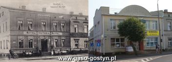 128.Gostyn-Hotel Victoria na poczatku XX wieku i ten sam budynek, ale w 2014 r.