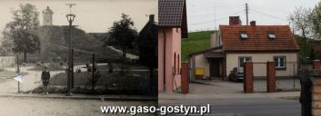 131.Gostyn - widok na Gore Zamkowa (ulica Klasztorna ok. 1930 r. i ulica Jana Pawla II w 2014 r