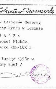 1326. Zaproszenie na roczne podsumowanie Klubow Oficerow Rezerwy Zarzadu Wojewodzkiego LOK w Lesznie (Pepowo, 10 lutego 1996 r.)