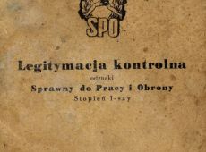 1327.Legitymacja kontrolna odznaki Sprawny do Pracy i Obrony (1951 r.)