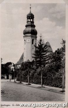 1333.Kosciol ewangelicki w Gostyniu - pocztowka z okresu II wojny swiatowej