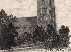 1334.Kosciol farny w Gostyniu (1936 r.) - rycina, autor NN