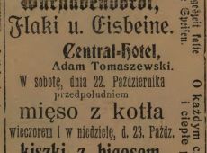 1335.Reklama Hotelu Centralnego w Gostyniu w „Gostyner Kreisblatt” (1910 r.)