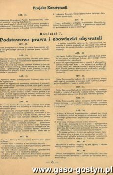 1358.Projekt Konstytucji Polskiej Rzeczypospolitej Ludowej (1952 r.)