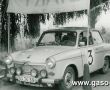 136.Zaloga z NRD-Trabant 601 na punkcie kontrolnym (Miedzynarodowy Samochodowy Rajd Pan Gostyn 1984r.)