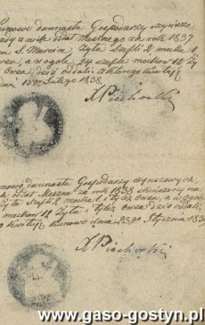 1365.Ksiazka kwitowa z mesznego parafii w Kunowie od 1830 do 1868 roku