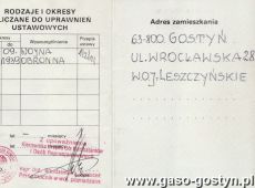 1401.Zaswiadczenie o uprawnieniach kombatantow i osob represjonowanych (1993 r.)