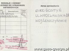 1401.Zaswiadczenie o uprawnieniach kombatantow i osob represjonowanych (1993 r.)