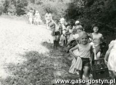 1405.Wycieczka przedszkolakow z Przedszkola nr 2 w Gostyniu nad jezioro do Pinki (1979r.)