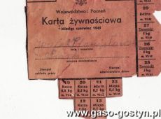 1434.Karta zywnosciowa (Piaski, czerwiec 1945 r.)