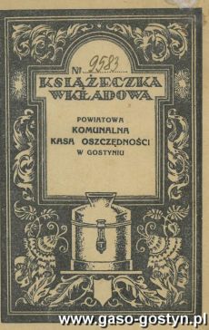 1449. Ksiazeczka wkladowa Powiatowej Komunalnej Kasy Oszczednosci w Gostyniu (1935-1939 r.)