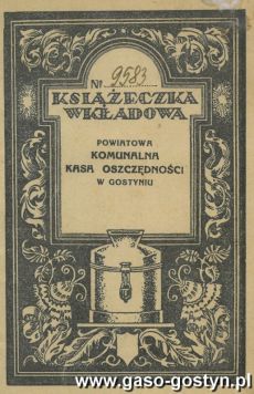 1449. Ksiazeczka wkladowa Powiatowej Komunalnej Kasy Oszczednosci w Gostyniu (1935-1939 r.)