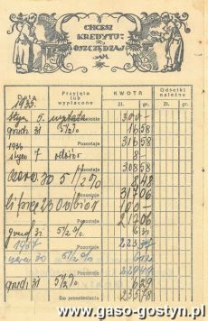 1452. Ksiazeczka wkladowa Powiatowej Komunalnej Kasy Oszczednosci w Gostyniu (1935-1939 r.)
