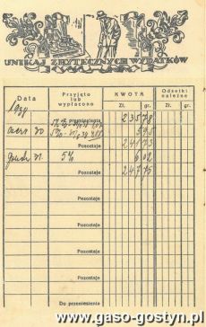 1454. Ksiazeczka wkladowa Powiatowej Komunalnej Kasy Oszczednosci w Gostyniu (1935-1939 r.)