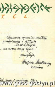 1463. Telegram slubny (Gostyn, 1931 r.)