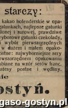 1477.Reklama z Oredownika Gostynskiego (1922 r.)