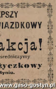 1479.Reklama z Oredownika Gostynskiego (1923 r.)