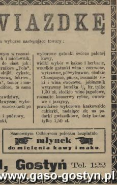 1480.Reklama z Oredownika Gostynskiego (1924 r.)