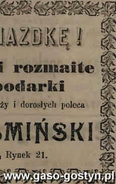 1482.Reklama z Oredownika Gostynskiego (1924 r.)