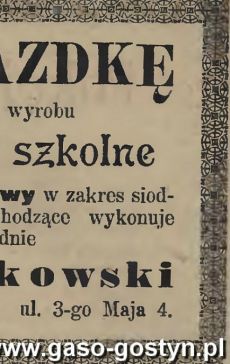 1486.Reklama z Oredownika Gostynskiego (1924 r.)