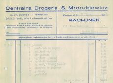 1493.Rachunek dla Kasy Koscielnej w starym Gostyniu wystawiony w Centralnej Drogerii Mroczkiewicza w Gostyniu (28 lipca 1939 r.)