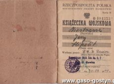 1506.Ksiazeczka wojskowa Jerzego Niestrawskiego, syna Hipolita burmistrza Gostynia (1949 r.)