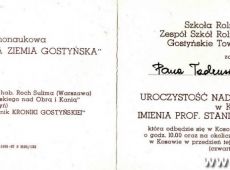 1521.Zaproszenie na uroczystosc nadania Szkole Rolniczej w Kosowie imienia prof. Stanislawa Helsztynskiego (Kosowo, 5 czerwa 1987 r.)