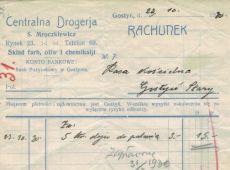 1525.Rachunek wystawiony w Centralnej Drogerii w Gostyniu (1930 r.)