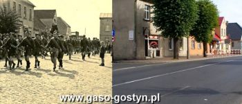 154.Defilada harcerzy na gostynskim Rynku w 1947 r. - gostynski Rynek w 2015 r.