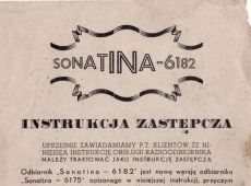 1565.Instrukcja zastepcza radioodbiornika Sonatina-6182