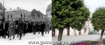 157.Prezydent Rzeczypospolitej Ignacy Moscicki w Gostyniu (22 maja 1929 r.)-gostynski Rynek w 2015 r.