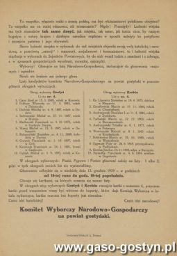 1570.Odezwa wyborcza Komitetu Narodowo-Gospodarczego na powiat gostynski (1929 r.) (2)