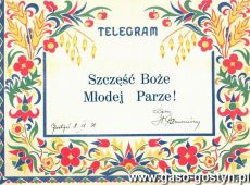 1581.Telegram slubny (Gostyn, 1931 r.)