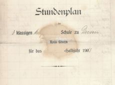 1589.Plan lekcji 3-Klasowej Szkoly Katolickiej w Dusinie (1913 r.)